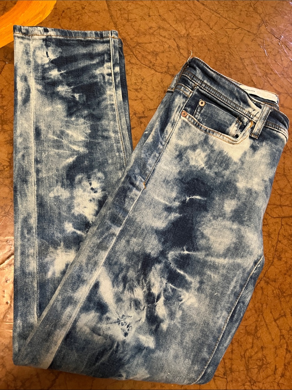 Pilcro Anthropologie Slim Boyfriend Tie-Dye Light Blue Women’s Jeans Sz 25